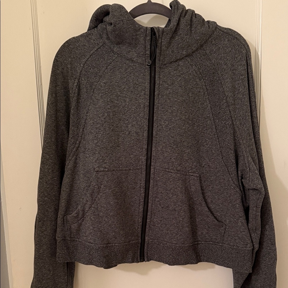 Charcoal Gray Zip-Up Hoodie Jacket